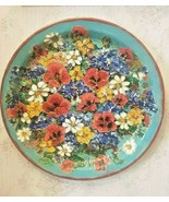 Huge One of a Kind Vintage Hand Painted Metal Decorative Plate. Signed. - $4,352.24 MXN