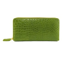 Women&#39;s Genuine Alligator Leather Wallet Single Zip Style 7.5 in Long Money Card - £67.23 GBP