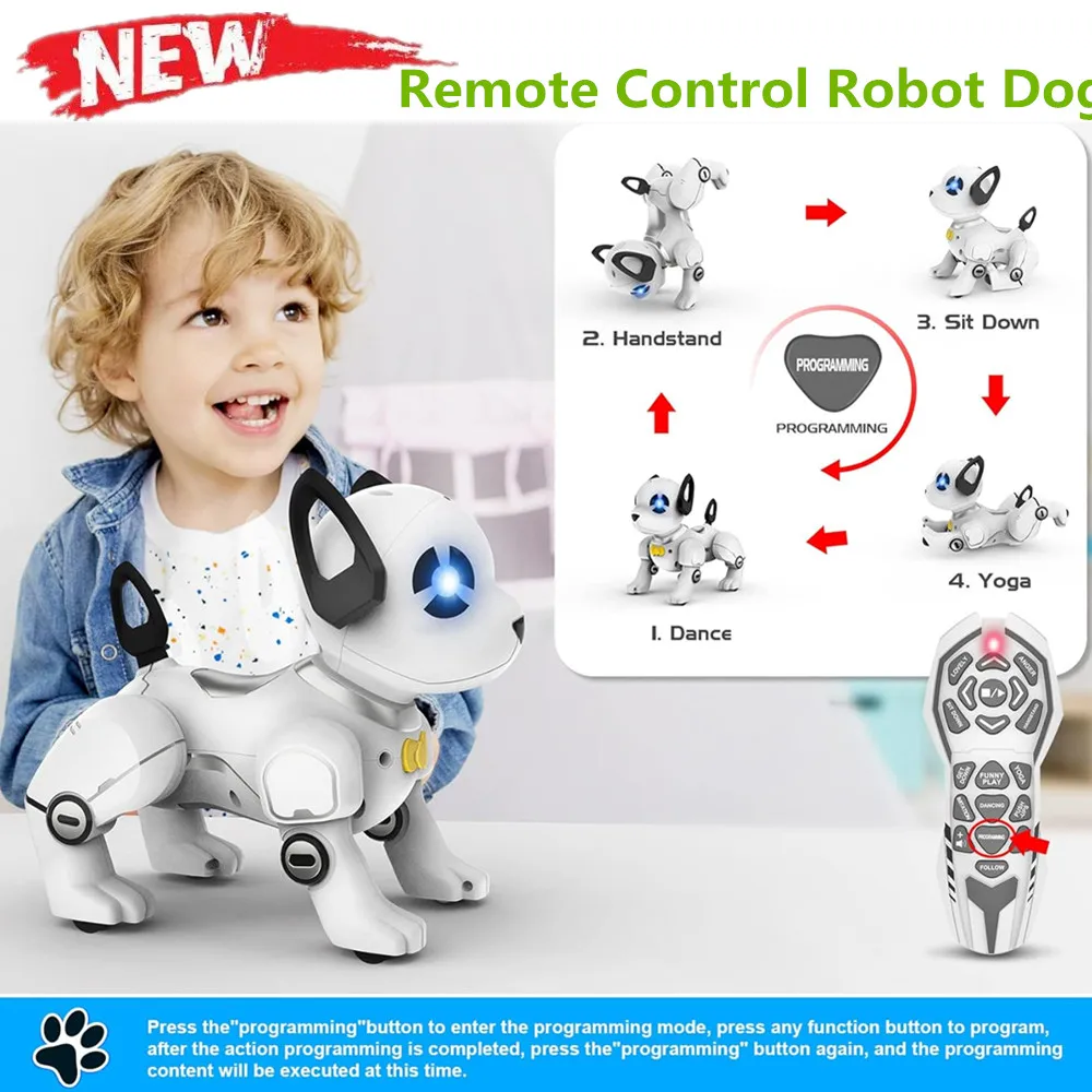 Rc Robot Electronic Dog   Programming Dance Interactive Pet Puppy Remote Control - £67.54 GBP+