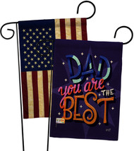 Dad Are Best Burlap - Impressions Decorative USA Vintage Applique Garden Flags P - £28.04 GBP