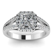 Diamond Engagement Band 1.55 Ct Round Cut Solitaire Ring 10K White Gold ... - $1,252.47 MXN