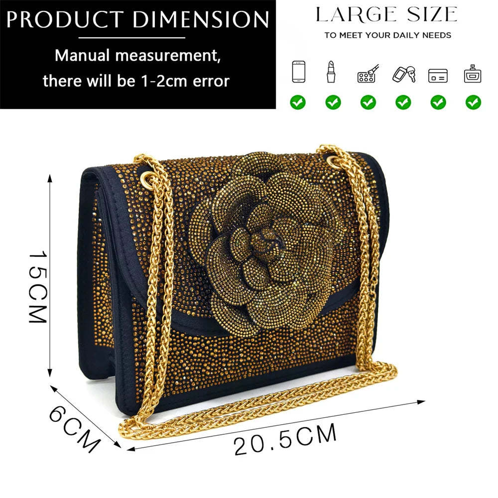Pointed-Toe Large Flower Decoration Rhinestone Low Heel Italian Design Shoes and Item image 11