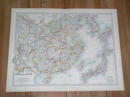 1907 Antique Map Of China Japan Korea Taiwan Shanghai Beijing Kiautschou - £21.26 GBP