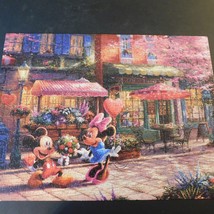 Ceaco Disney Thomas Kinkade Mickey Minnie Mouse Sweetheart Cafe 750 Piec... - $9.75