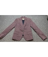 MICHAEL Michael Kors Blue Red Polka Dot Single Button Blazer Size 6P BBL JD - $33.98 CAD