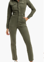 1 /S - Good American NEW Fern Green Fit for Success Coveralls Jumpsuit 0... - £98.20 GBP
