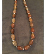 Dark Orange Aventurine Gemstone Handmade Necklace  - £10.34 GBP