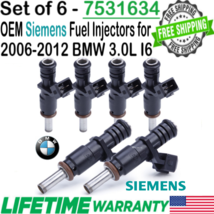 OEM Siemens 6Pcs Fuel Injectors for 2007, 08, 09, 10, 11, 2012 BMW 328i 3.0L I6 - $150.47