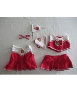 Build A Bear Cheer Outfit Bow Megaphone Skirt Top Dress Banner Red White... - $213.98 MXN