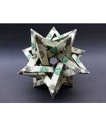 Dollar Origami Five Intersecting Tetrahedral Made with REAL MONEY Handmade Cash - $120.00