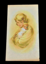 1950s New Baby Card Mom Holding Blue Eyed Blonde Haired Baby Vintage Used - $4.88