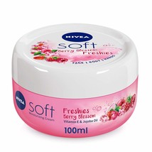 3x NIVEA Soft Freshies Moisturizing Cream, Berry Blossom, 100ml - $28.50