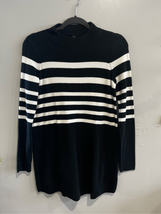 Free People Knit Sweater Dress-Black/White Cotton Long Sleeve Womens Euc X Small - £13.16 GBP