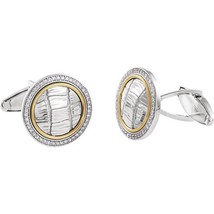 Sterling Silver and 14k Yellow Gold Round Alligator Pattern Diamond Cuff... - $36,784.79 MXN