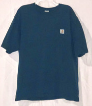 Carhartt Force T-Shirt Men&#39;s L Short Sleeve Green Relaxed Fit Pocket Tshirt Used - £8.13 GBP