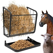 Hay Feeder Large Capacity Detachable Grain Tray Horse/Goat Feeding Rack ... - $1,323.52 MXN