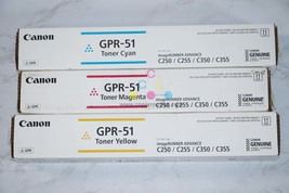 3 Oem Canon I R Advance C250/C255/C350/C355 GPR-51 Cmy Toner Cartridges - £133.74 GBP