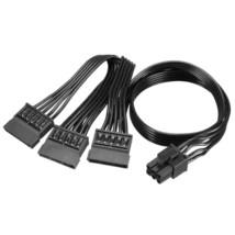 6 Pin Male To 3X 15 Pin Sata Female Hard Drive Power Adapter Cable For S... - £19.54 GBP