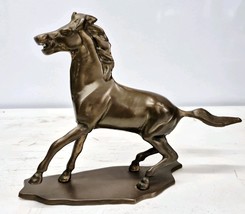 Vintage Solid Brass Horse Figurine On Base 10&quot; - $18.99