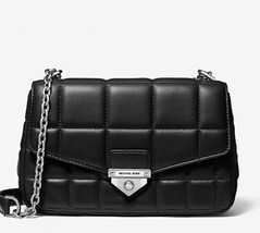Michael Kors SoHo Large Quilted Leather Shoulder Bag Black - £187.22 GBP