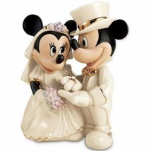 Lenox Disney Minnie&#39;s Dream Wedding Cake Topper Figurine Mickey Mouse Ring NEW - £144.64 GBP
