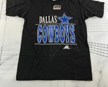 Vintage Dallas Cowboys T Shirt Large Black Graphic Print Blue White Star... - $39.59