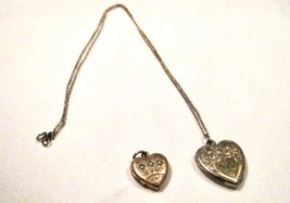 Vintage Gold Filled Heart Locket Necklace - 2 Lockets Total  - K057  - £43.28 GBP