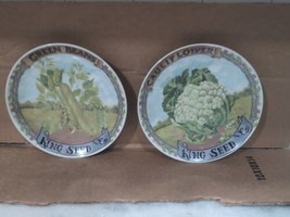 Two Baum Brothers Formalities King Seed 8&quot; Plates, Green Beans &amp; Caulifl... - £7.78 GBP