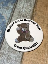 Vtg 1980’s PJ the Bedtime Bear pin back button advertise plush Toy Quallofill - £5.49 GBP