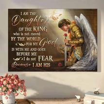 Woman warrior Angel wings Jesus I am the daughter of the King Canvas Poster - £18.32 GBP+