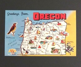 Oregon State Map Large Letter Greetings Dexter Press c1960s Vtg UNP Postcard (b) - £3.93 GBP