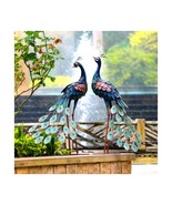 Chisheen Garden Decor Outdoor Statues 2 Metal Peacock Decor for Outside ... - $2,314.46 MXN