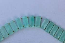 Awesome 21 piece smooth blue Peruvian opal gemstone cuboid briolette beads,  8 x - £55.35 GBP