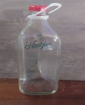 Hartzler Dairy Advertising Clear Glass 1/2 Gallon Milk Jug Hand Grip Handle Cap - £13.10 GBP