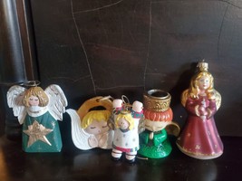 Lot Of 5 Angel Ornaments/Candleholder Vintage/Contemporary - £8.10 GBP