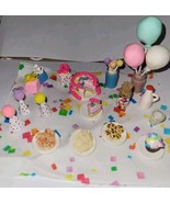 Dollhouse Birthday Set Cake Presents Balloons Snacks Hats - £14.62 GBP