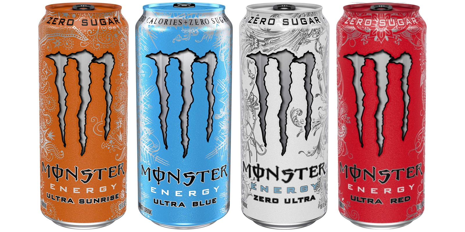 Monster Energy Ultra Zero Sugar 4 Flavor Variety Pack 12 Cans, 16 Fl Oz  - $39.99