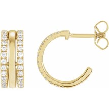 14K Yellow Gold 1/2 CTW Natural Diamond Earrings - £1,036.76 GBP