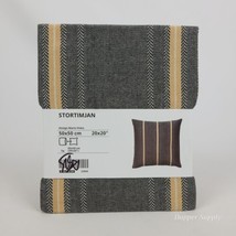 Ikea Stortimjan Cushion Cover 20x20&quot; Grey Beige Stripes New  - $16.58