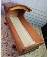 Antique VTG Doll Hooded Rocking Cradle Rocker Wood Handmade Folk Art Pri... - $40.93 CAD