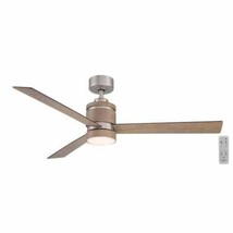 Pavilion 56 in. Integrated CCT LED Indoor Satin Nickel Ceiling Fan with ... - £159.54 GBP