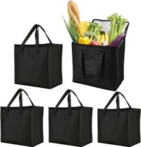 5 Pack Insulated Grocery Bags with Zipper Reusable Food Delivery Bag Med... - £38.24 GBP