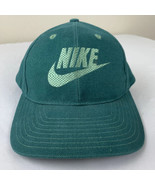Vintage Nike Hat Swoosh Logo Adjustable Snapback Cap Green 80s 90s - £39.90 GBP