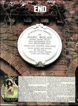 T.Rex Marc Bolan 1947-1977 Grave Site Tribute 8 x 11 death notice article - £2.99 GBP