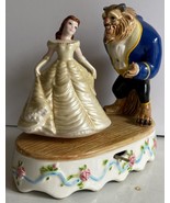 Disney's Animated Beauty & The Beast Ceramic Schmid Dancing Belle Music Box 1991 - £38.93 GBP