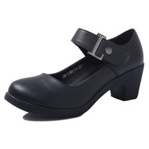 Women Leather Shoes Latin Dance High Heel Dance Shoes Buckle Leather Shoes Ballr - £39.83 GBP