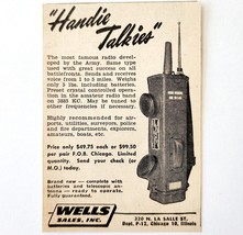 1947 Wells Handie Walkie Talkies Army Advertisement Vintage Electronics E8H - $28.02 CAD