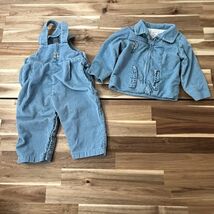 Vintage Thomas Blue Corduroy Jacket &amp; Bib Overalls Girls 12-18 Months? - $28.49