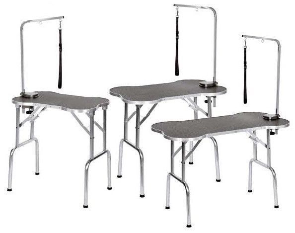 Black Bone Shaped Folding Groomers Tables Grooming Arm & Loop - Choose Size