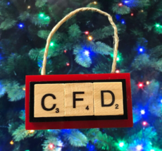 Chicago Fire Department CFD Christmas Ornament Scrabble Tiles - £7.90 GBP